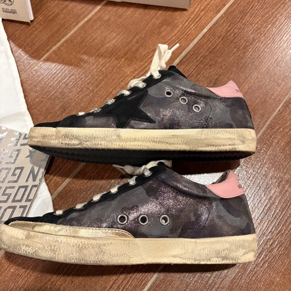 authentic golden goose superstar sneakers dark grey camouflage color size 37 - Picture 5 of 10